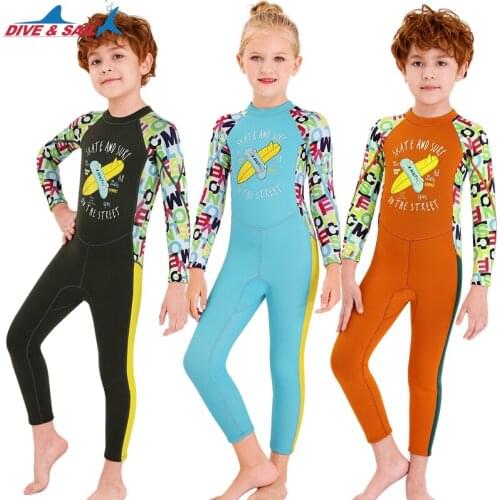 New 2.5 mm children warm swimsuit kids thickening child boy girl snorkeling surfing jellyfish long sleeve one-piece diving suits