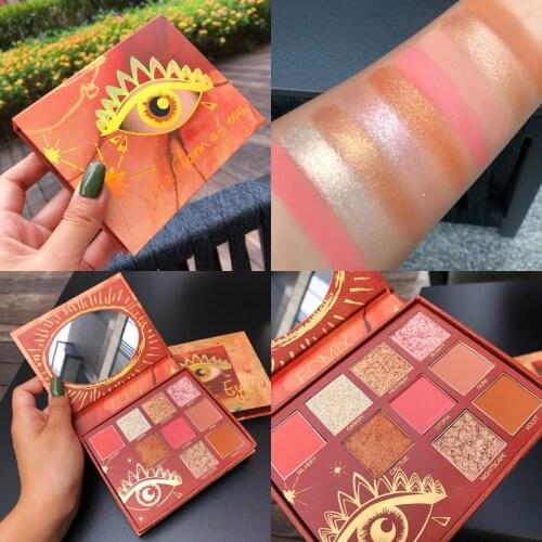 Charming 9Color Eyeshadow Palette Shimmer Matte Pigmented Powder Nude Metallic Cosmetic Makeup Palette Glitter Eyeshadow Pallete