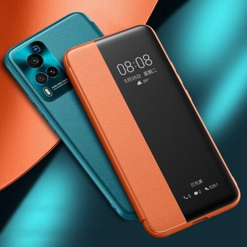 Luxury Leather Flip Phone Case For Vivo X60 Pro S9E S9 Cover Business Full Protection Translucent Case For Vivo X60 Coque Funda