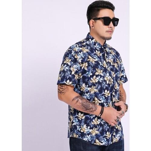 8XL 6XL 5XL Men Shirt Mens Business Casual Shirts 2020 New Arrival Men Famous Brand Clothing Print Short Sleeve Camisa Masculina