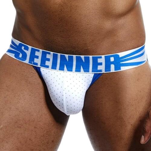 Sexy Gay Jockstrap Men Thongs Male Underwear Cueca Quick Dry Ropa Interior Hombre Cotton Breathable Backless Briefs Panties