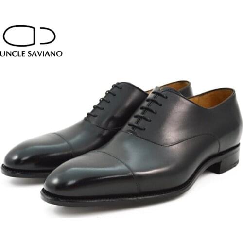 Uncle Saviano Men Dress Shoes Oxford Shoes for Men Wedding Formal Style Man Shoe Business Designer Genuine Leather Men Shoes