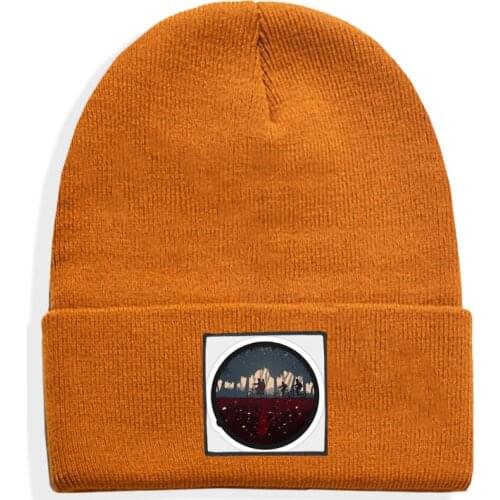 Stranger Things 14 Color Striped Knit Beanie Hat For Women men Autumn Winter Hat Warm Knitted Beanies