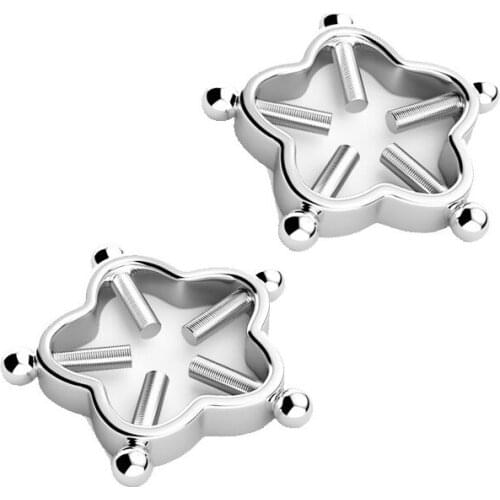 New Arrival Star Shape Nipple Clamps Sexy Toys For Women Metal Nipple Stimulator Clips with Chain Bells Adult Games Roleplay Sex