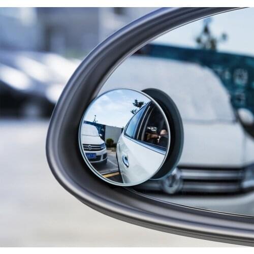 2pcs 360 Wide Angle Adjustable Car Blind Spot Mirror HD Convex Round Mirror Safety Rearview Driving Parking Auxiliary Mirror
