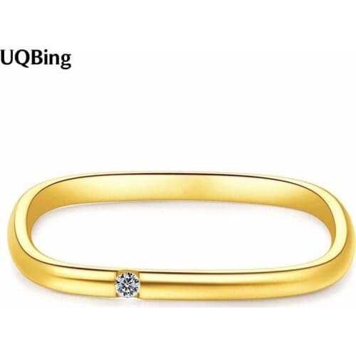 925 Sterling Silver Cute Zircon Geometric Square Wedding Rings For Women Jewelry Gift