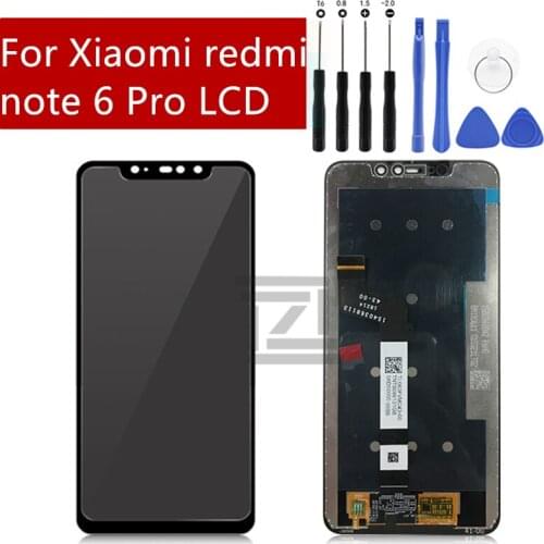 For Xiaomi redmi note 6 Pro LCD Display +Frame Touch Screen replacement lcd Digitizer Assembly pantalla note6 pro Repair Parts