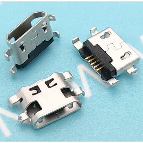 10Pcs Micro Usb Connector 5Pin Reverse Heavy Plate 1.2Mm Flat Mouth Without Curling Side Female For Mobile Phone Mini Usb Jack