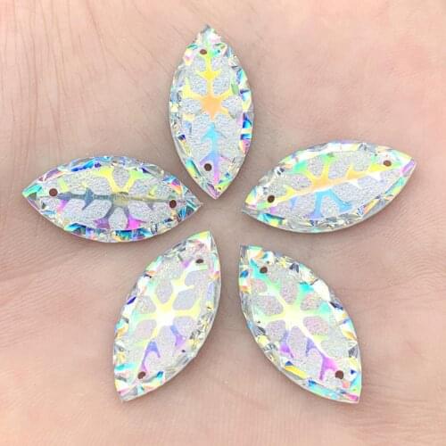 200pcs 11*24mm Flatback Rhinestone horse eye button snowflake for Christmas gems 2 holes -A500*5