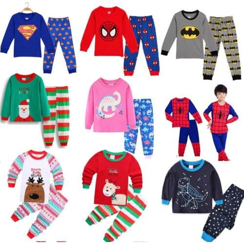 2020 Girl boy cotton Pajamas sets cartoon christmas toddler sleepwear pijamas baby Pyjamas suit kids clothes