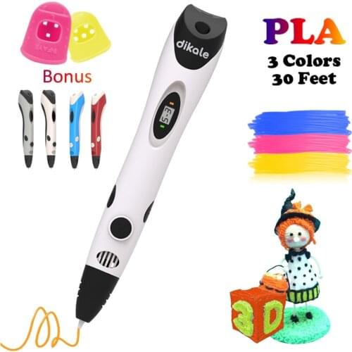 Dikale 3D Printing Imprimante Pen Scribble Caneta 3D Lapiz Stylo 3D Impresion Drawing Pen Pencil PLA Filament For Kid Adult Gift