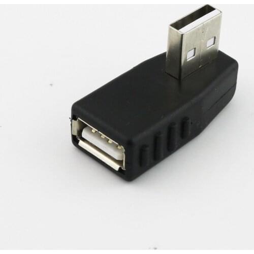 5x USB 2.0 Type A Male to USB 2.0 A Female Jack Side Right Angled 90 Degree Data Male to Female Converter Adapter Black