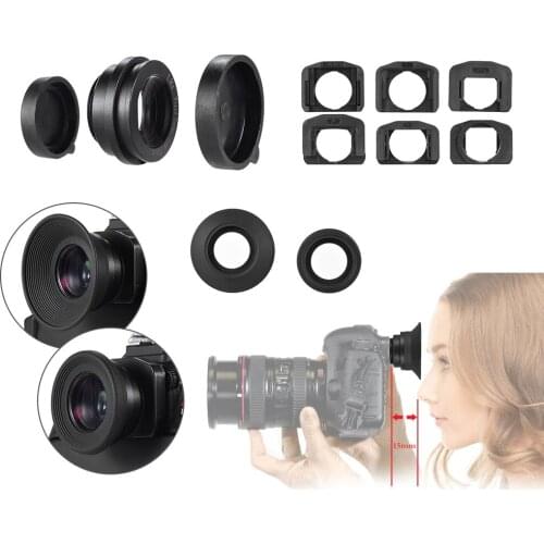 Andoer 1.51X Fixed Focus Viewfinder Eyepiece Eyecup Magnifier for DSLR Camera w/ 2 * Eyepatch Photo Studio Kit