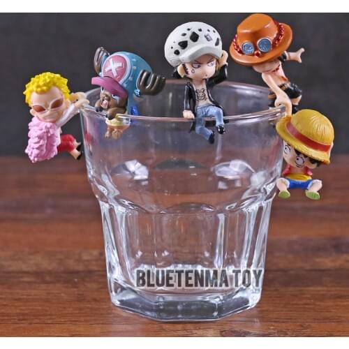 Japanese ONE PIECE Luffy Ace Chopper Law Doflamingo on The Edge of Cup PUTITO Figure Toys