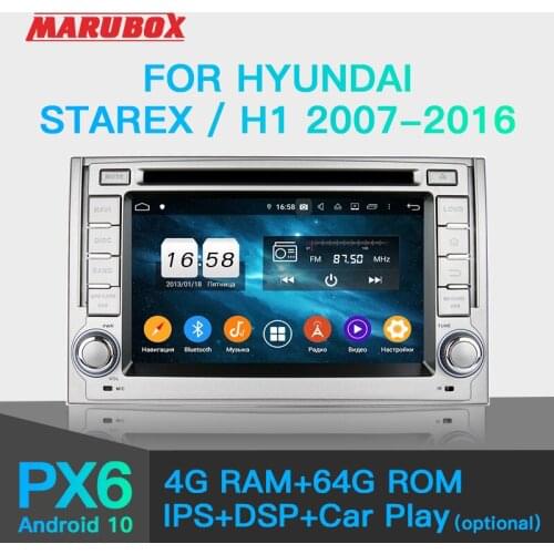 Marubox KD6224 Car DVD Player for Hyundai Starex, H1 2007-2016, 10" IPS Screen with DSP, GPS Navigation, Bluetooth, Android 9.0