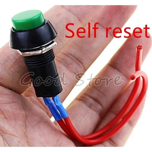 1pcs PBS-11B Universal Car Motorcycle Horn 250V 3A 2 Wires Green Self reset Push Button Switch