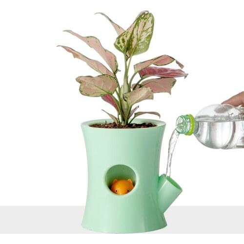 Squirrel Automatic Water-absorbing Lazy Flower Pots Succulent Plant Pots Containing Green Stalk Hydroponics Water-free Flowerpot