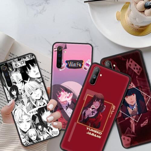 Phone Case For Realme 5 6 7 8 Pro x50 c25 c21 c20 c15 c11 Q2 Q2i XT Black Bumper caso Fundas Anime Kakegurui Jabami