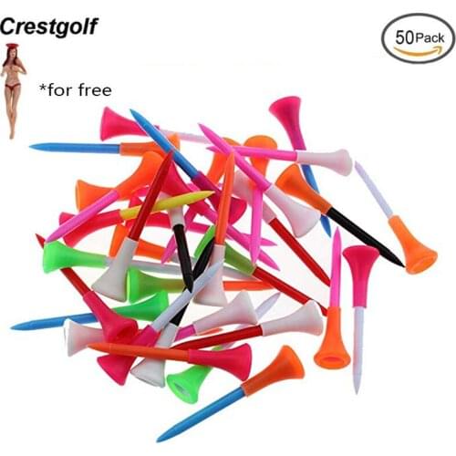 CRESTGOLF 70mm(2-3/4 '') Wooden Golf Tees Professional Golf Wooden Tees Golf Accessories 50pcs/Pack