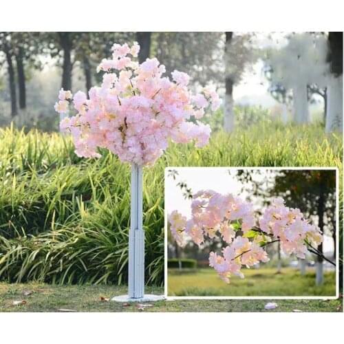 Simulation cherry blossom branch 4 fork with green leaves pear flower branch wedding decoration cherry artificial silk flower