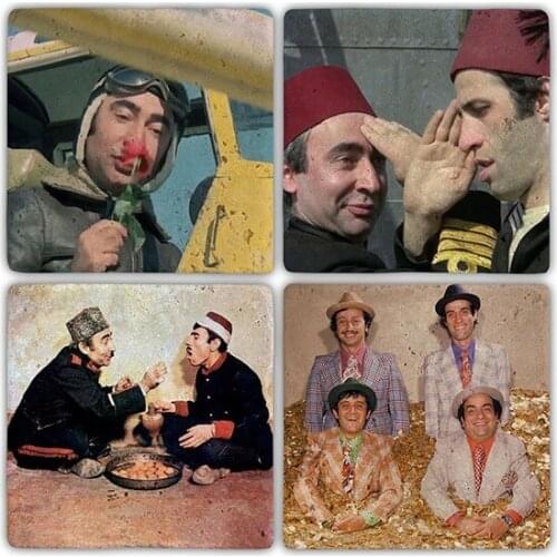 Decor Natural Stone Coaster 4'lü Set 10x10 cm decorative objects Декоративные элементы Objetos decorativos