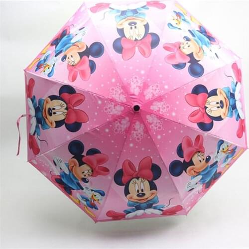 Pink Minnie mouse kids umbrella Three-fold Girls children Umbrella Sunscreen UV Sun Skid Kids Outdoor mickey Umbrella gift