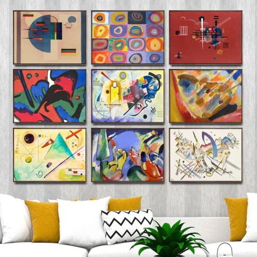 Home Decoration Print Canvas Art Wall Pictures for Living Room Poster Canvas Printings Paintingsn Russian Wassily Kandinsky