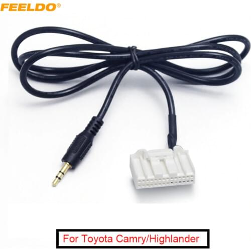 FEELDO 1Pc Car 3.5mm Audio AUX 28PIN Wire Adapter Input Wire Cable For Toyota Camry/Corolla/Reiz/RAV4/Highlander #AM1740