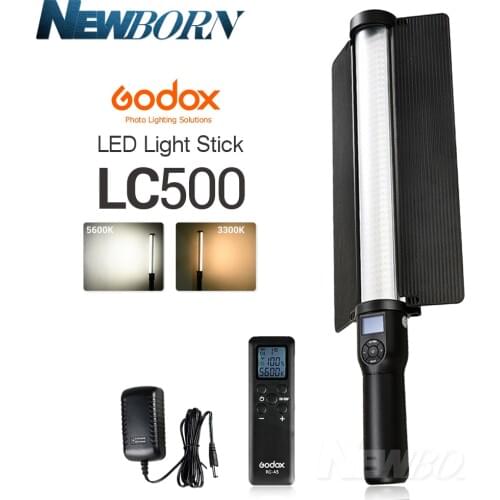 Godox LC500 Handle LED Light Stick 3300K-5600K Adjustable Built-in lithiunm Battery + Remote Control Lightting For wedding video