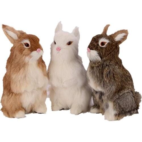 Simulation animal rabbit white rabbit toy ornaments outdoor garden showroom decoration crafts 16x10x24cm DY80052