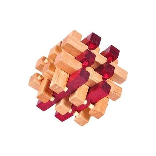 Classic 18-piece IQ Wooden Burr Brain Teasers Puzzle Game for Adults Children