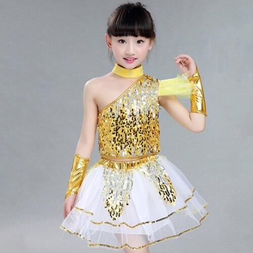 2017 Hot Latin Dance Dress Girl Boy Costumes No-Hat Hand sleeves Blue/Gold Color Tops+Silver Pant&Skirt Jazee Modern Dance