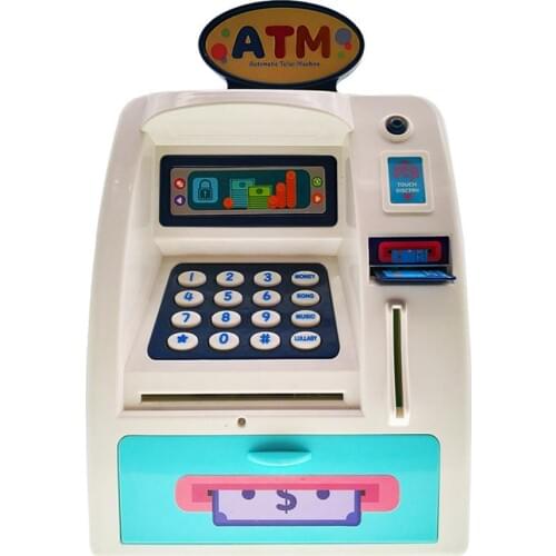 Simulation Electronic ATMes Password Fingerprint Music LED Model Pretend Play Toy
