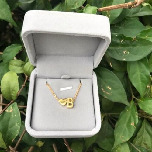 Fashion Tiny Heart Dainty A-Z Initial 26 Letter Necklace Gold Color Letter Name Choker Necklace For Women Pendant Jewelry Gift