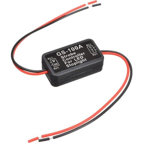 2pcs GS-100A Flash Strobe Controller Flasher Module For Car LED Brake Stop Light Lamp 12-24V Short Circuit Protection