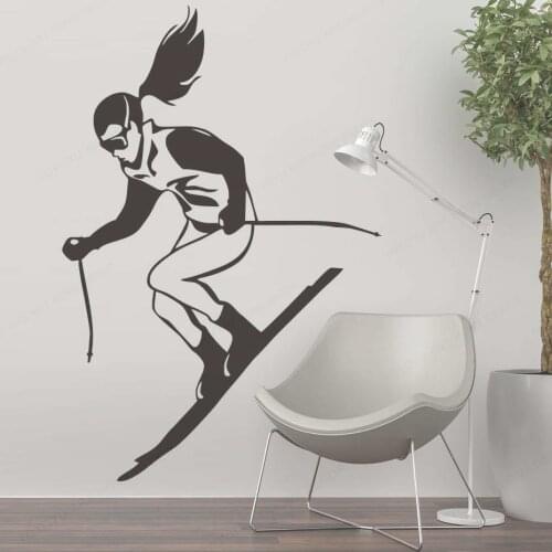 Ski wall sticker extreme ski room wall stickerdecorations vinyl wall sticker kids bedroom decoration sticker sports stickerHL242