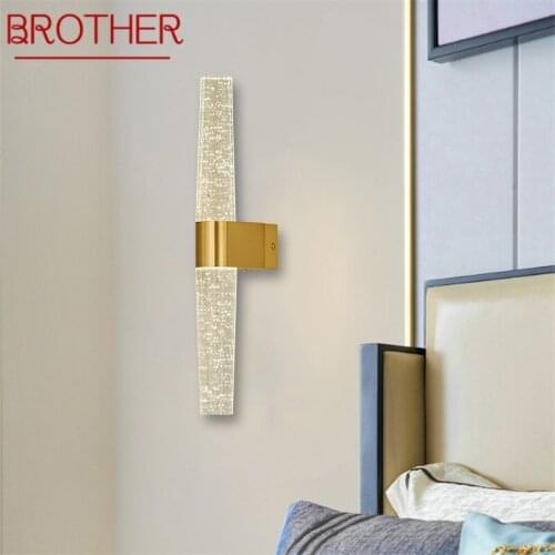 BROTHER Indoor Wall Lamps Crystal LED Fixture 110V 220V Aluminum Modern Sconce Lighting for Bedroom Living Room Office Hotel