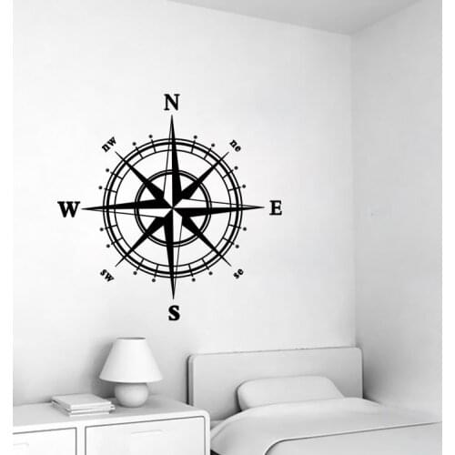 New DIY Modern 57*57cm Compass Living Room Bedroom Decoration 3D Wall Stickers Wall Decor Adesivo De Parede Posters Murals