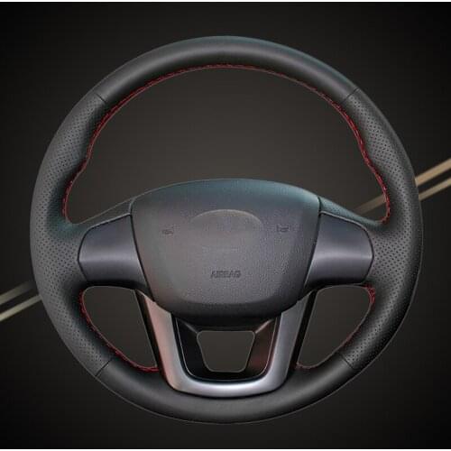 Car Braid On The Steering Wheel Cover for Kia K2 Rio 2011 2012 2013 2014 2015 2016 DIY Auto Cover Car-styling Interior Accessory
