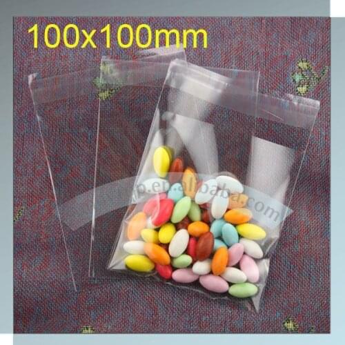 Opp bag with self adhesive (100x100mm) clear cellophane bags cellophane candy bags