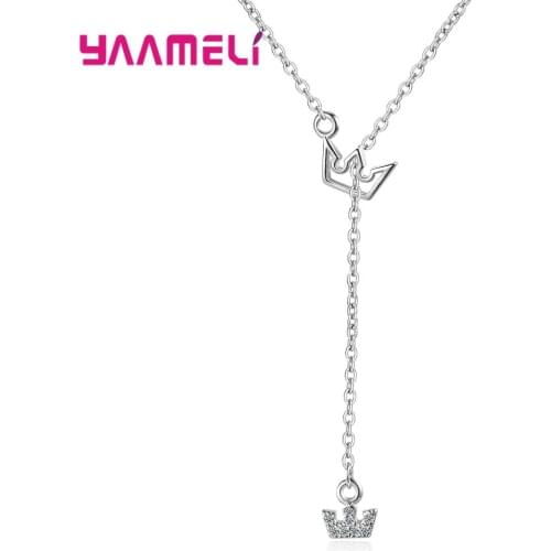 New Fashion Wholesale 925 Sterling Silver Charming Cute Stylish Pendant Adjustable Chains Necklace For Woman Wife Nice Gift