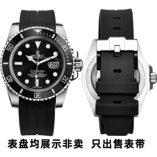 For Rolex Black Waterbands Ghost Rubber Watch Strap Gold Blue Blue Black Circle Watch Band Air Overlord 116900