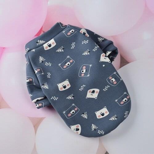 Cute Print Small Dog Hoodie Coat Winter Warm Pet Clothes for Chihuahua Shih Tzu Sweatshirt Puppy Cat Pullover Dogs Clothing