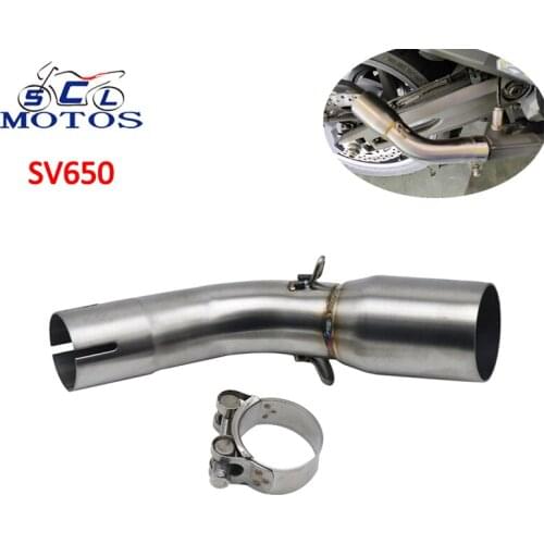Sclmotos-50.8mm Inlet Motorcycle Exhaust Escape Modify Slip On Middle Link Pipe For SUZUKI SV650 2016-2019 SV650X 2018-2019 Race