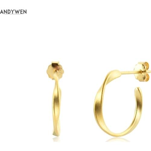 ANDYWEN 925 Sterling Silver Gold Snake Irregular Geometric Black Circle Earring Hoops Clips Piercing Luxury Jewelry Rock Punk