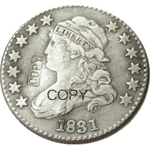 US 1831 - 1838 8 Coins Capped Bust Quarter Small Size Silver Plated Copy Coin