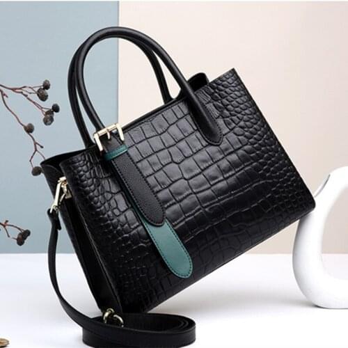 Genuine Leather Tote Bag 2021 New Fashion Large Capacity Messenger Bag High Quality Crocodile Pattern Single Shoulder Handbag Gg