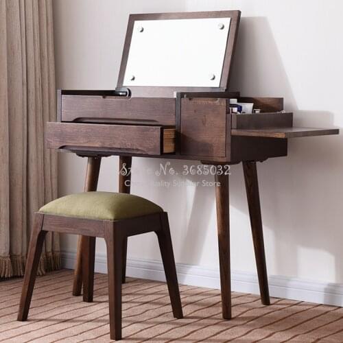 Solid wood dressing stool modern minimalist storage makeup stools soft change shoe bench no table