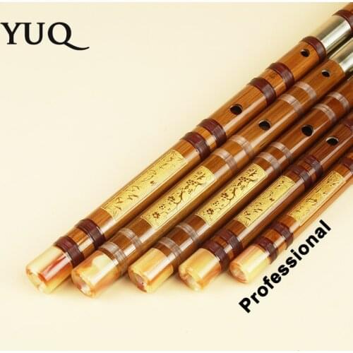 YUQUE Traditional Professional Bamboo Flute Woodwind dizi Musical instruments C D E F G Key Chinese dizi Transversal Flauta Xiao
