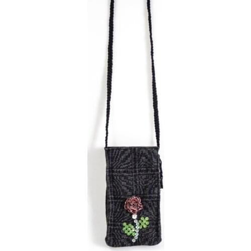 Beaded Embroidery Rose Detail Mobile Phone Bag Women Bag Stylish Original Made in Turkey famous brand